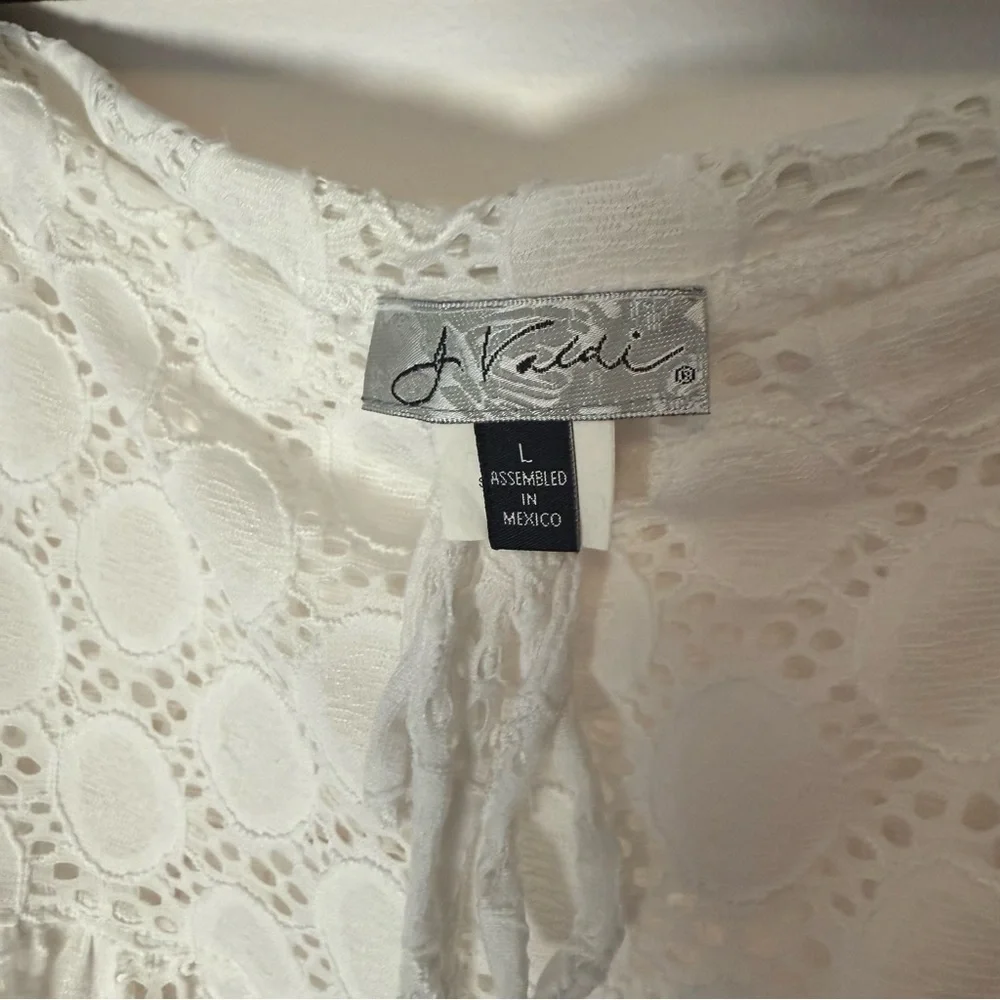 J. Valdi White Lace Drawstring Beach Skirt Size L - Picture 5 of 6